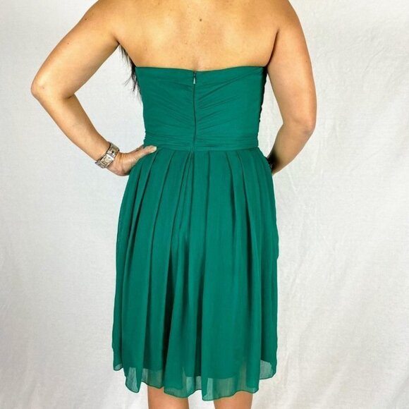 Badgley Mischka Green Chiffon Strapless Dress $850 - Picture 5 of 8